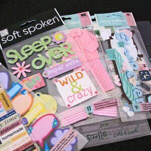Sleepover "Girl's Just Want To Have Fun" Scrapbook  Includes  Jolee's Boutique